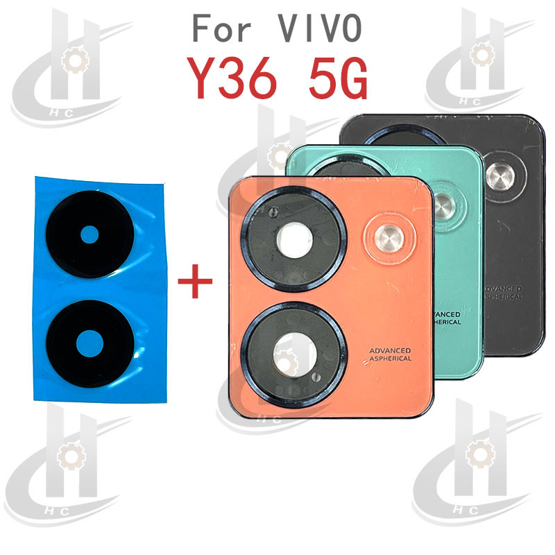 เลนส์กล้องด้านหลังแหวนฝาครอบกระจกเลนส์พร้อมกรอบสําหรับ VIVO Y36 5G อะไหล่ทดแทน