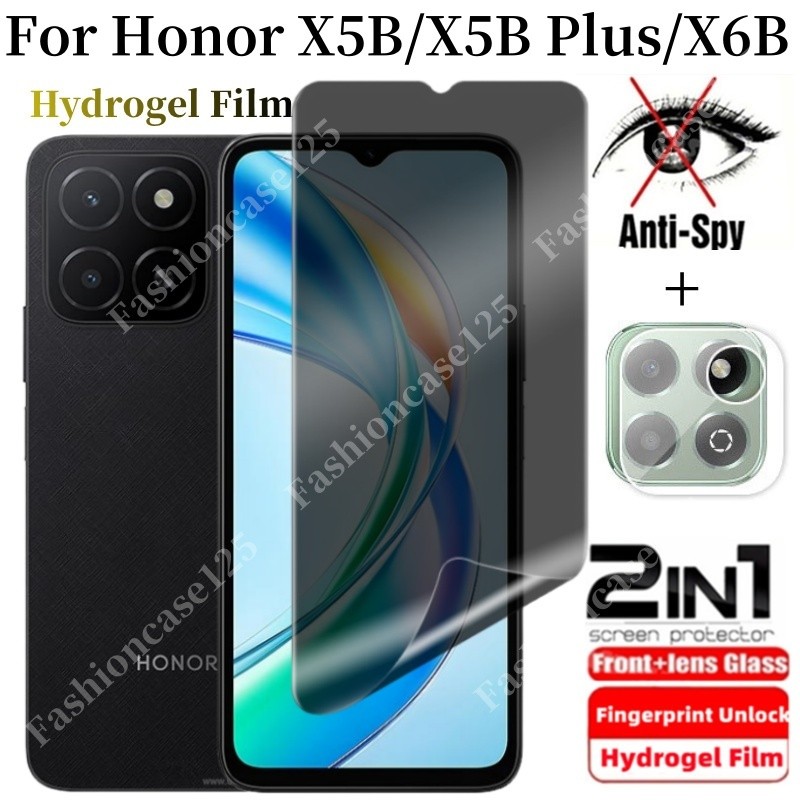 2in1 Honor X5Bความเป็นส่วนตัวHydrogelฟิล์มAnti-Spyคลุมทั้งหมดป้องกันหน้าจอสําหรับHonor X5B Plus Hono