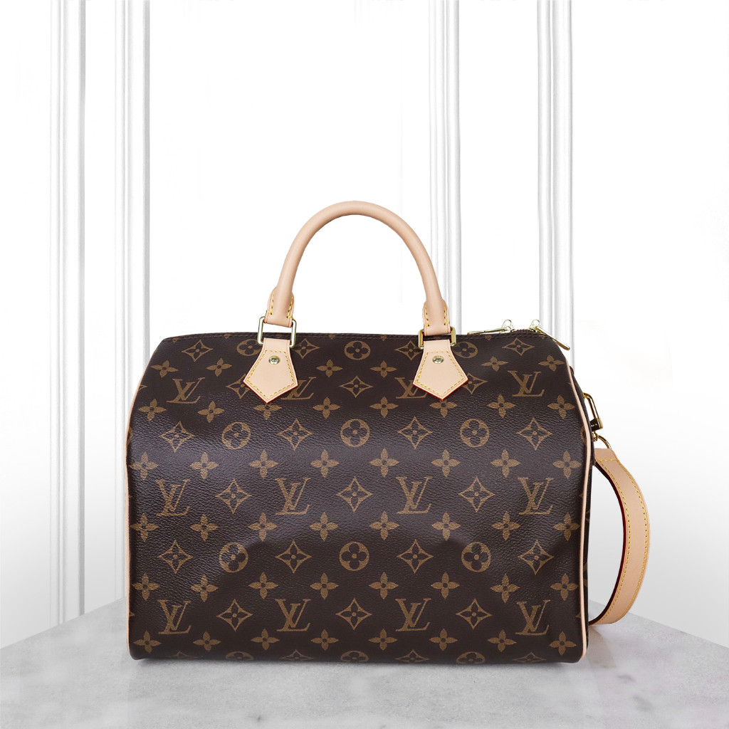 สินค้าแท้มือสอง   กระเป๋ารุ่น Speedy Bandoulière 30   กระเป๋าถือทรงโมโนแกรม ขนาดกลาง กระเป๋าสะพายข้า