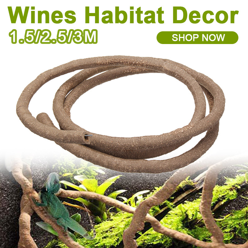 สัตว์เลื้อยคลาน Vines Jung Climber ยืดหยุ่นยาว Vines Habitat Decor สัตว์เลื้อยคลานสัตว์เลี้ยง Suppli