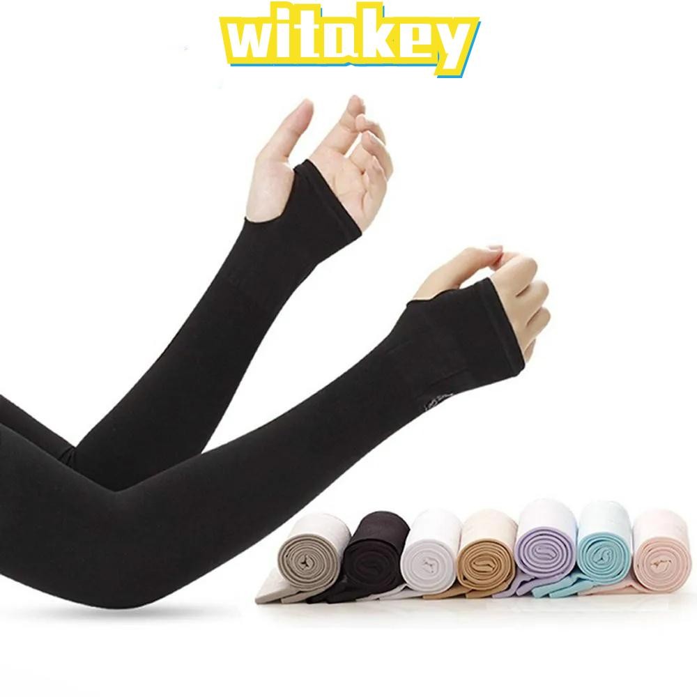 WITAKEY ปลอกแขนกันแดดสําหรับปั่นจักรยาน, ปลอกแขนกันแดดระบายอากาศแบบยืดหยุ่น, ป้องกันรังสียูวีฤดูร้อนระบายความร้อนแขนขับรถแห้งเร็ว