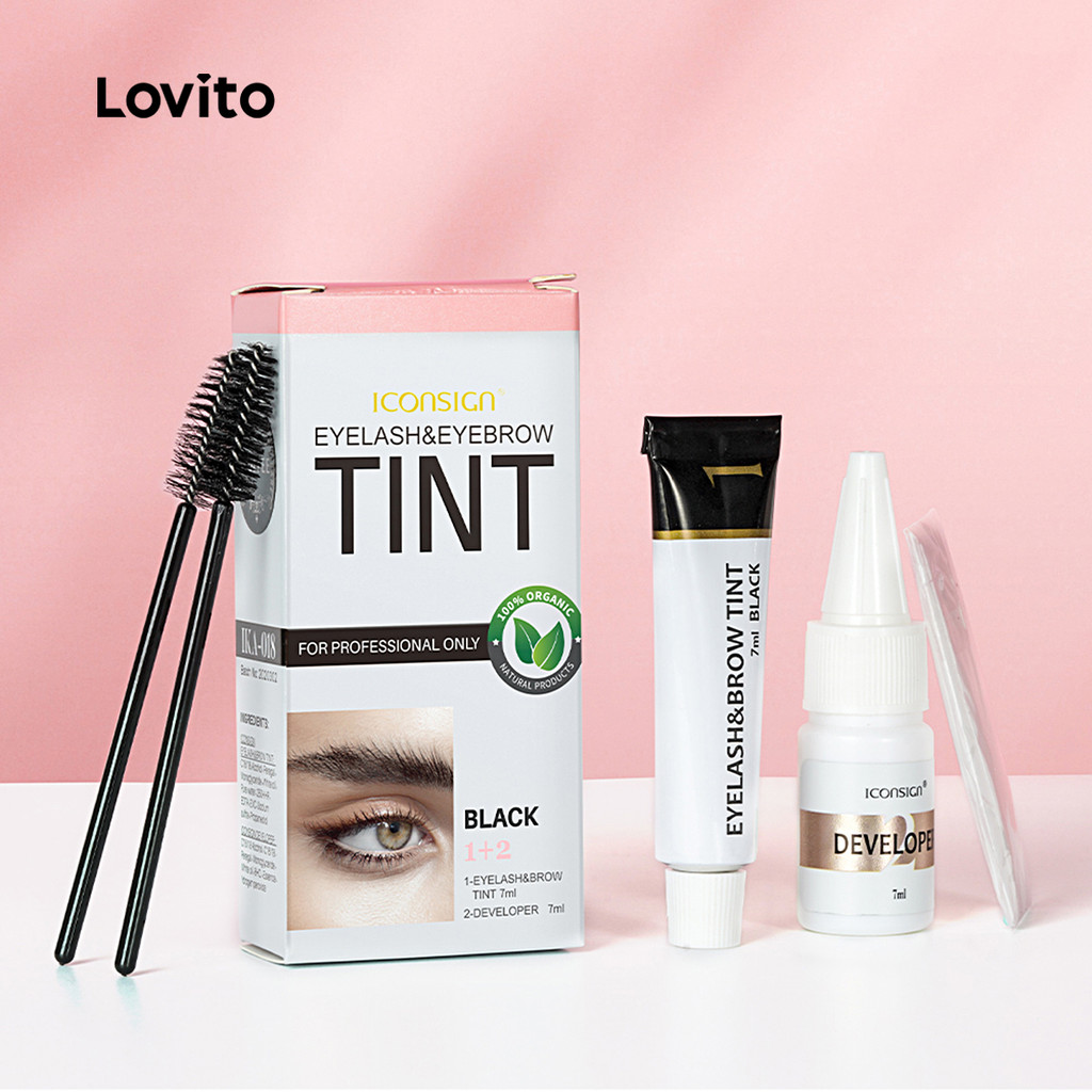 Lovito ครีมย้อมคิ้ว สีน้ําตาล ธรรมชาติ ติดทนนาน สําหรับผู้หญิง LCS09025