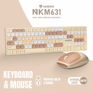 NUBWO NKM-631 YELLOW/GREEN/PURPLE BLUETOOTH KEYBOARD AND MOUSE คีย์บอร์ดไร้สาย เม้าส์ไร้เสียง
