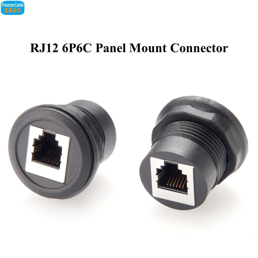 RJ12 โทรศัพท์ Converter RJ12 รอบแผงอะแดปเตอร์ RJ12 6P6C หญิงกับหญิง Connector RJ12 Coupler Extender 