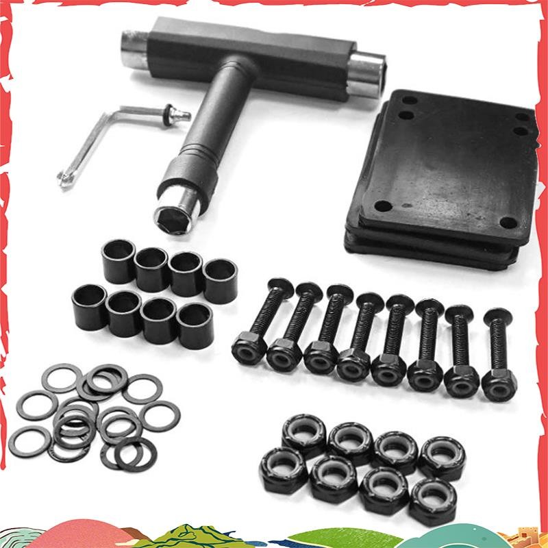 Super Skateboard Hardware,Skate T-Type Tools สเก็ตบอร์ด Riser Shock Pads,สกรูฮาร์ดแวร์Shockpads,Axle