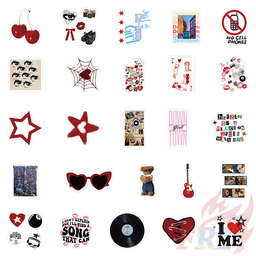 ❉ Retro Downtown Y2K Girls Art Series 01 Stickers ❉ 50Pcs/Set Fashion DIY Waterproof Decals Doodle Stickers - รูปที่ 2