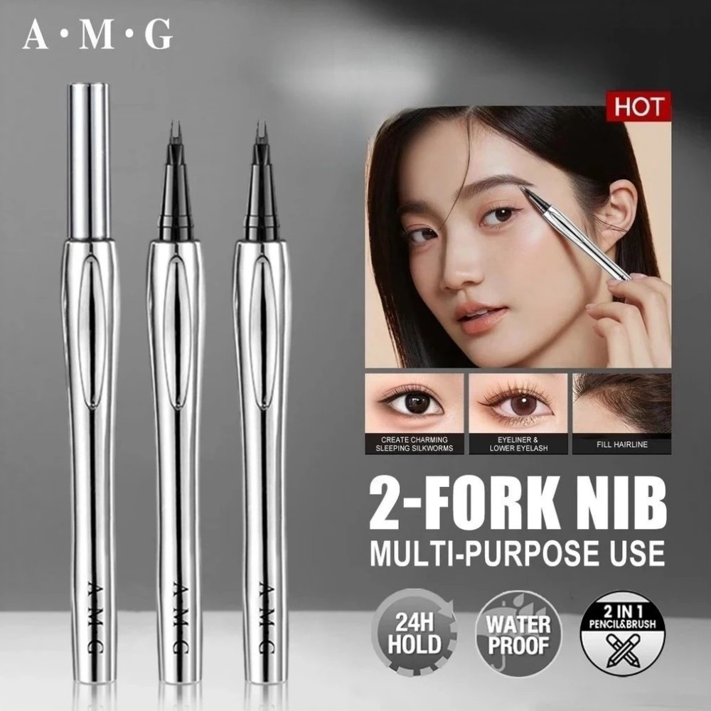 【COD】ดินสอเขียนคิ้ว'หัวแปรง 2 แฉก กันน้ํา Eyebrow Pen Tint my 2 แฉก กันน้ํา Waterproof Fork Tip Eyebrow Tattoo