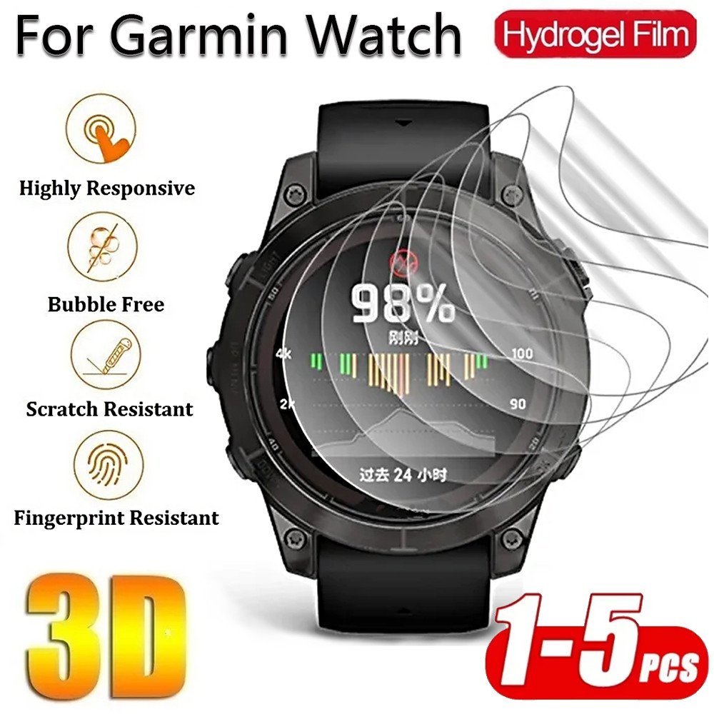5pcs Hydrogel ฟิล์มป้องกันสําหรับ Garmin Fenix 8/E 51 มม.47 มม.ฟิล์ม HD Anti-scratch Full Coverage F