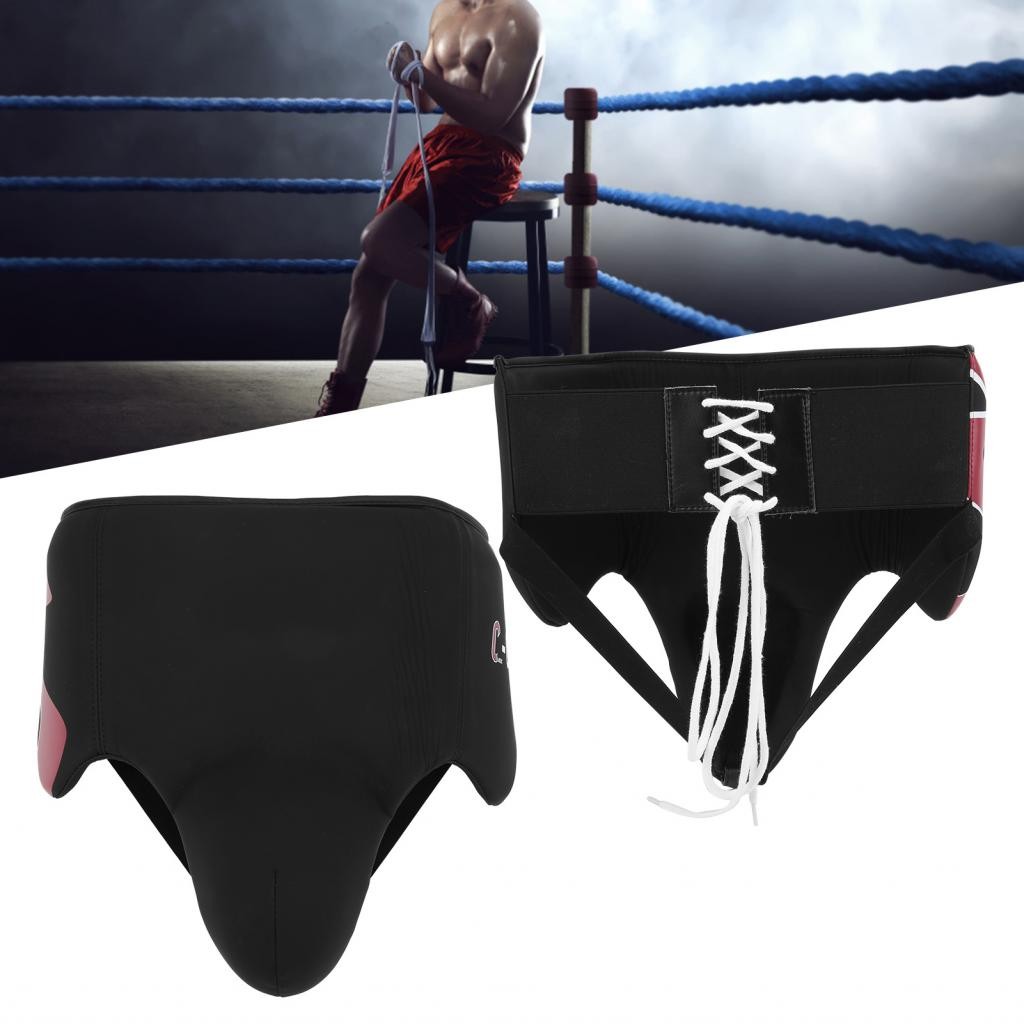 Men Groin Guard Boxing Crotch Protector สบายปรับ Jockstrap ท้องสําหรับการป้องกัน