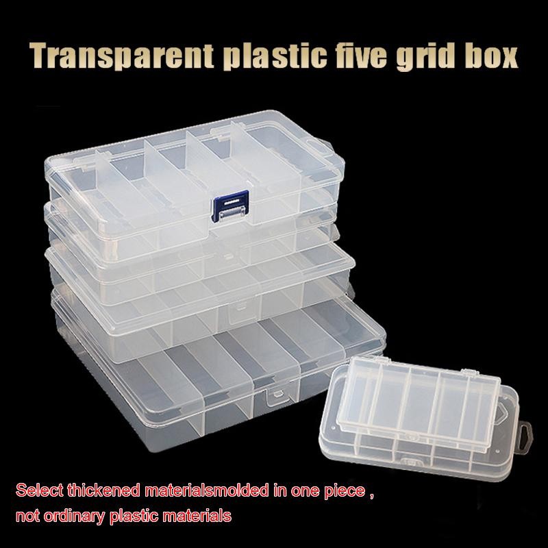 Tt Luya กล่อง 5 ช่อง Fishing Tackle Organizer พลาสติกใสกล่องอุปกรณ์เสริมเหยื่อปลอม Ray กบ Luya เหยื่อกล่องตะขอตกปลากล่อง mbn