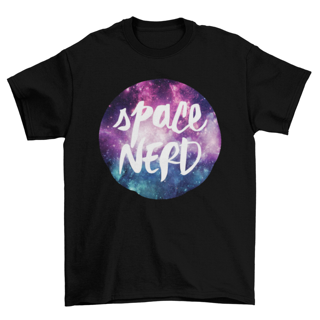 Space Nerd Nasa Galaxy Gamer เสื้อยืด Unisex ผู้ใหญ่ตลก S Universe ใหม่