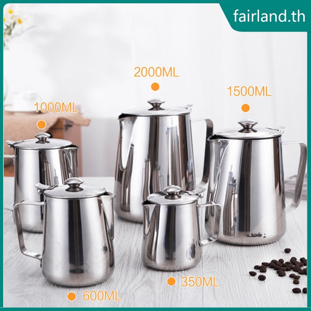 <FAIRLAND> กาต้มน้ํากาแฟ เหยือกตีฟองนม สแตนเลสพร้อมฝาปิด ถ้วยเอสเปรสโซ