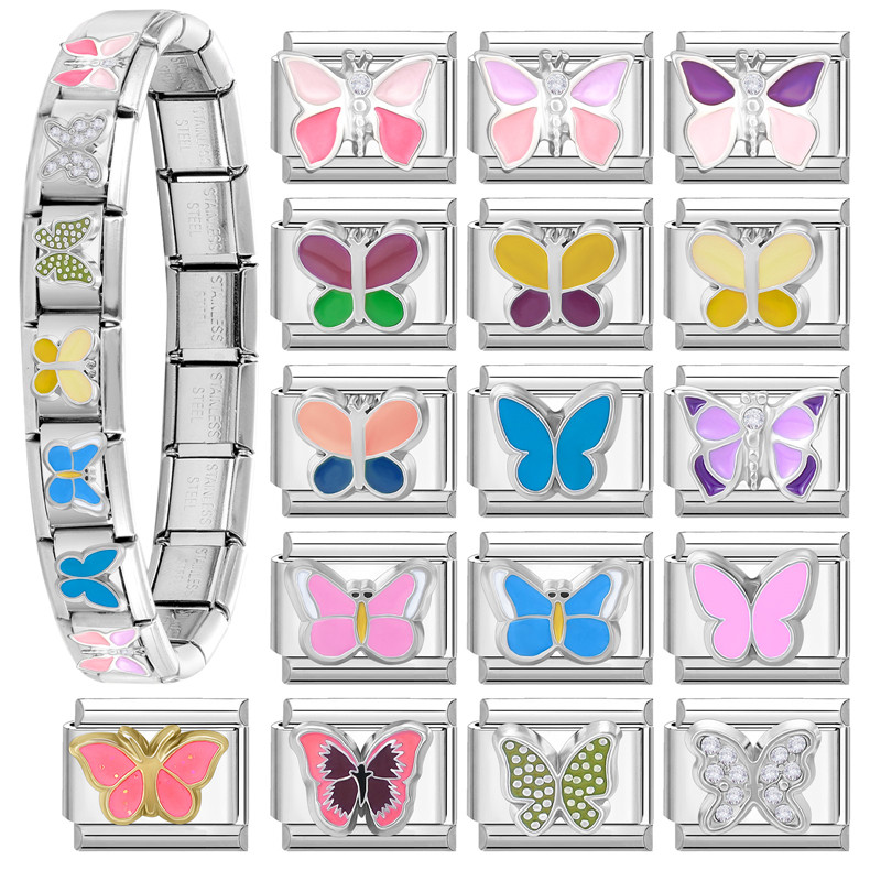 อิตาเลี่ยน Charm Links สําหรับสร้อยข้อมือ Fit 9 มม.สร้อยข้อมือสแตนเลส Diy เครื่องประดับทําอุปกรณ์เสริม Retro บุคลิกภาพโมดูลสร้อยข้อมืออุปกรณ์เสริม