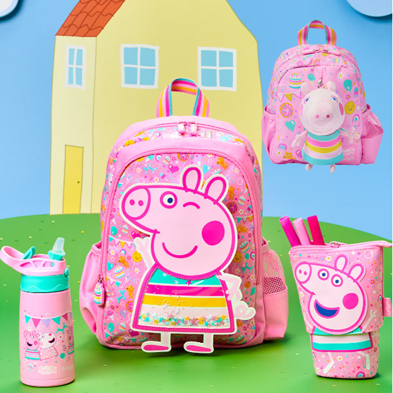 กระเป๋านักเรียน smiggle ออสเตรเลีย Peppa Pig & PJ Masks โรงเรียนอนุบาลการ์ตูนน่ารักกระเป๋าเป้สะพายหลัง