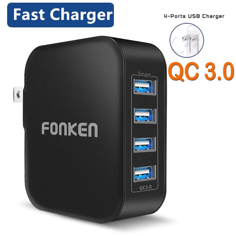 เครื่องชาร์จ 4 พอร์ตอะแดปเตอร์แปลงไฟมัลติฟังก์ชั่นมาตรฐานสหรัฐอะแดปเตอร์แปลงไฟ ยูเอสบี สากลที่ชาร์จโทรศัพท์ 5โวลต์2ก ที่ชาร์จ