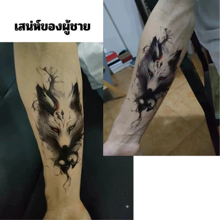 ส่งจากไทย Tattooกันน้ำ แทททูรอยสักแขน แทคทูขา อก แทททูกุหลาบ จิ้งจอก หมาป่า รอยสักเซ็กซี่ แฟชั่น ชายและหญิง ติดทนนาน