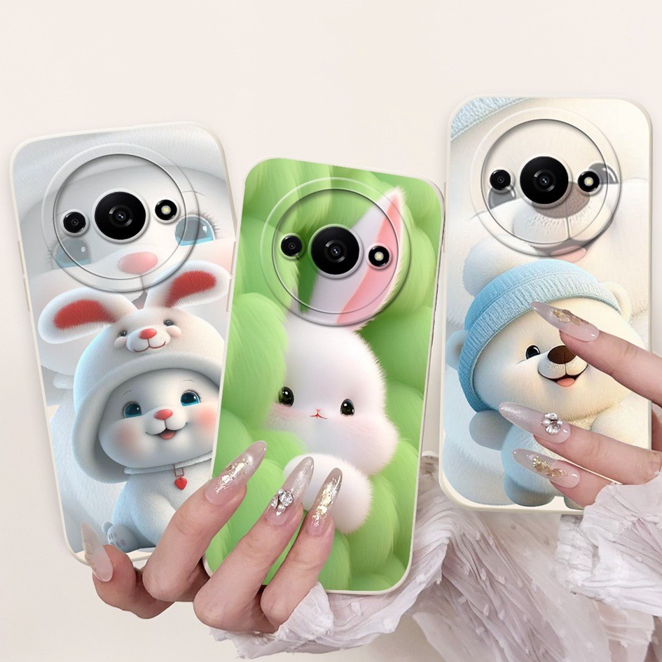 สําหรับ Xiaomi Redmi A3 2024 กรณีกระต่ายน่ารัก Panda ซิลิโคนนุ่ม TPU กันกระแทกสําหรับ Xiomi Redmi A3 3 RedmiA3 ปลอก