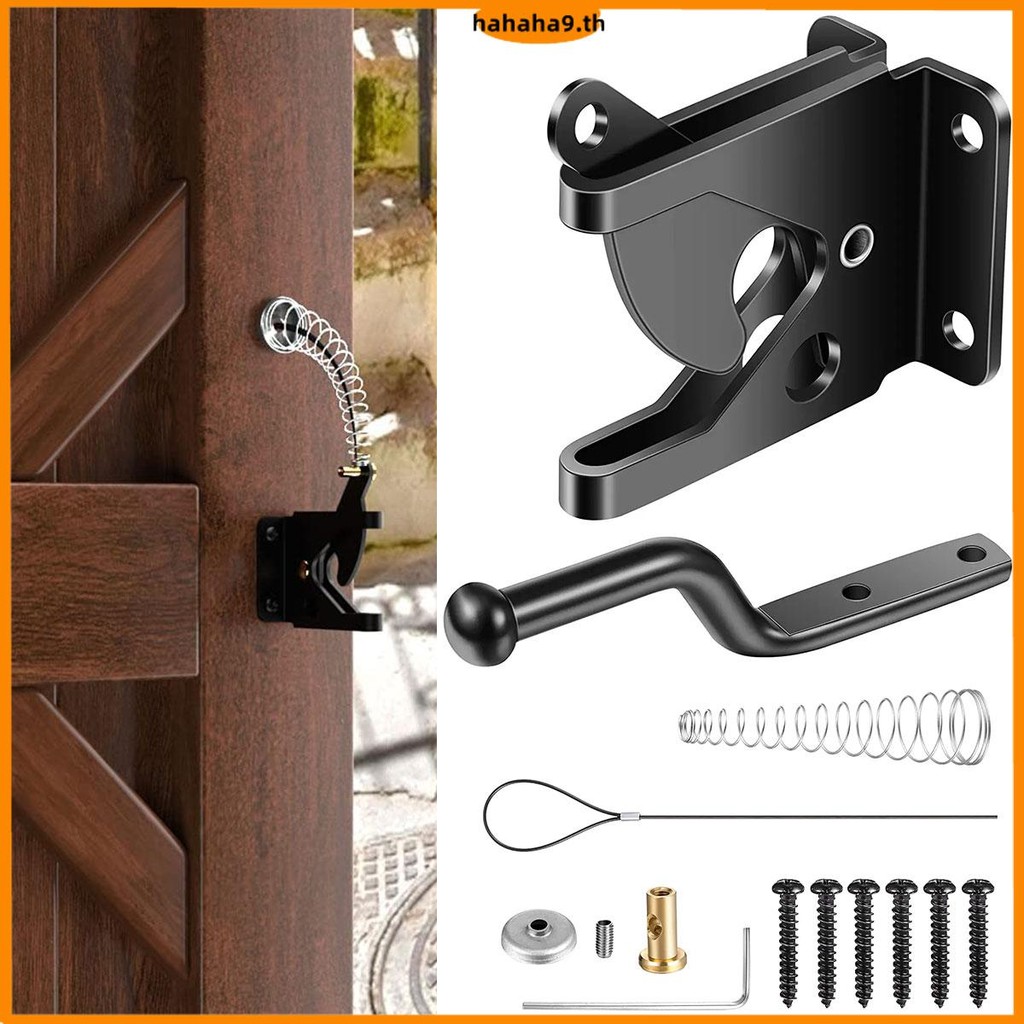 Self-locking Gate Latch เหล็กคาร์บอนโพสต์ติดตั้งรั้วประตู Latch Heavy Duty อัตโนมัติ Gravitation Lever ล็อครั้ว Latch SHOPTKC5432