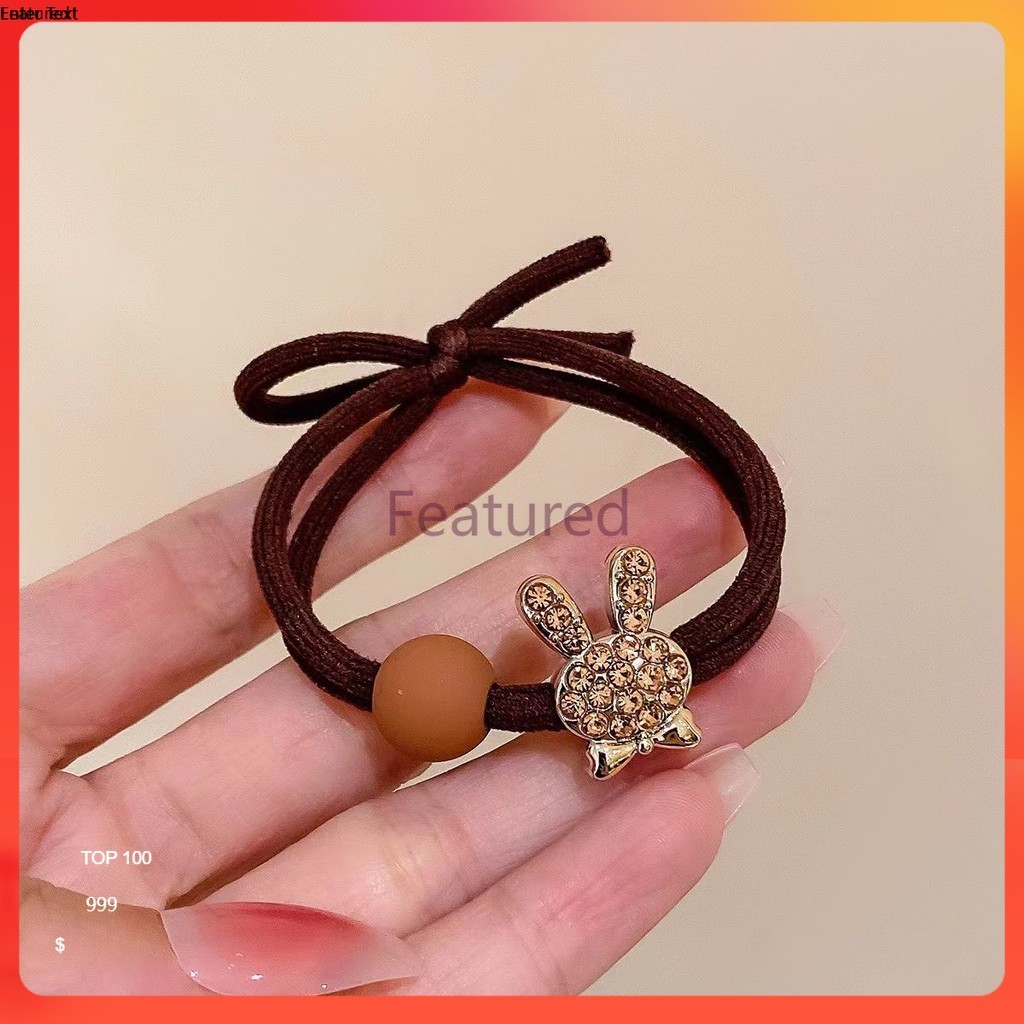 Featured ยางรัดผมกระต่ายประดับเพชร ยางรัดผม สไตล์เกาหลี เครื่องประดับผม ทันสมัย ​​เรียบง่าย เหมาะสำหรับสาวๆ