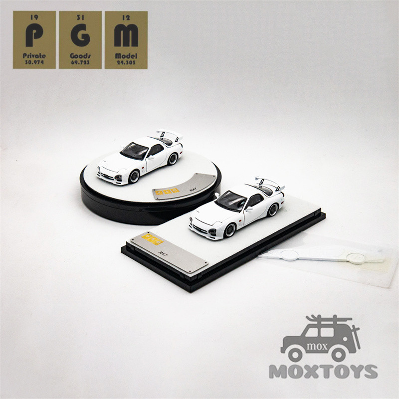 Pgm 1:64 RX7 รถDiecast Modle สีขาว