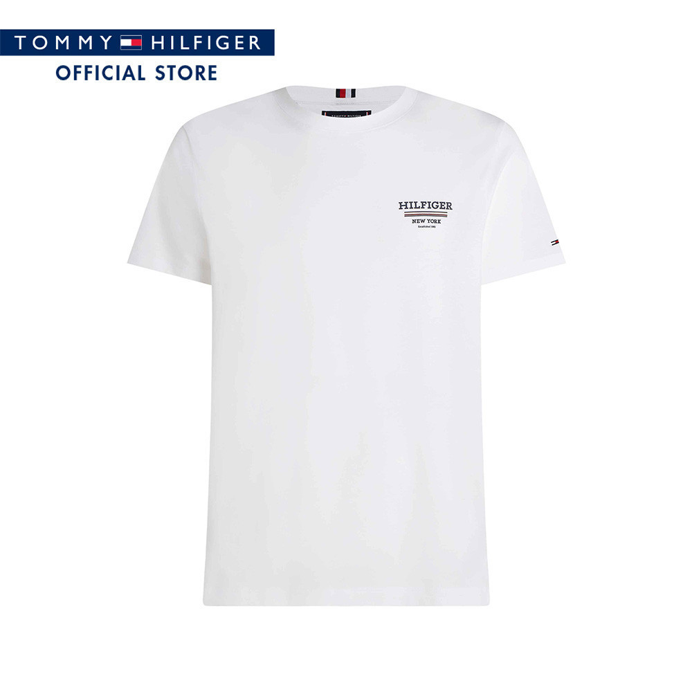 Tommy Hilfiger เสื้อยืด ผู้ชาย รุ่น MW0MW36208 YBR - สีขาว ทรง Regular Fit