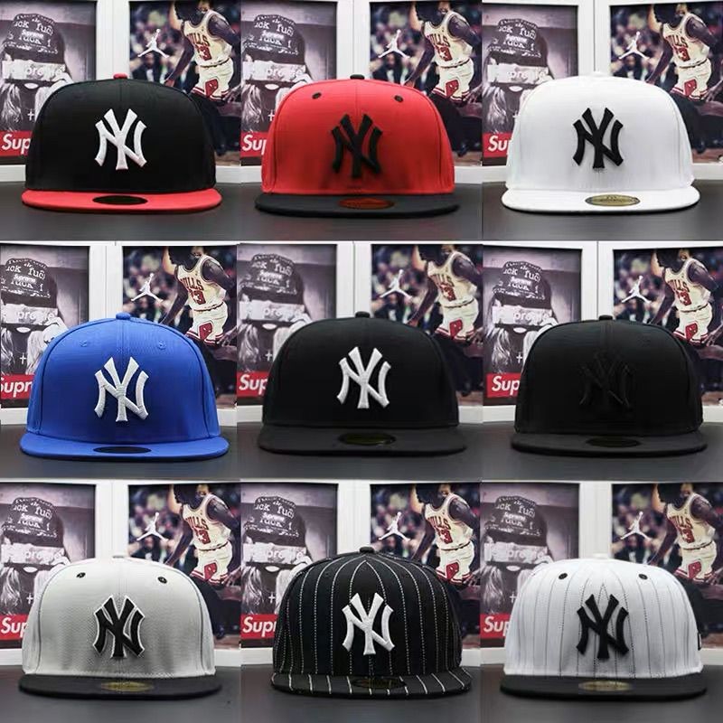 Street Hip Hop Street Dance หมวกปีกแบน MBL NY SUP เวอร์ชั่นเกาหลีปักหมวกเบสบอล Unisex