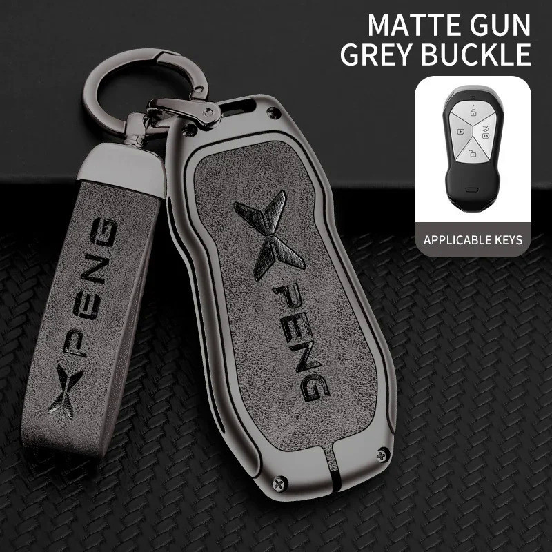 Metal Car Key Fob Cover Case Shell For Xpeng Xiaopeng P5 P7 G9 G3i Holder Interior Keychain Leather 