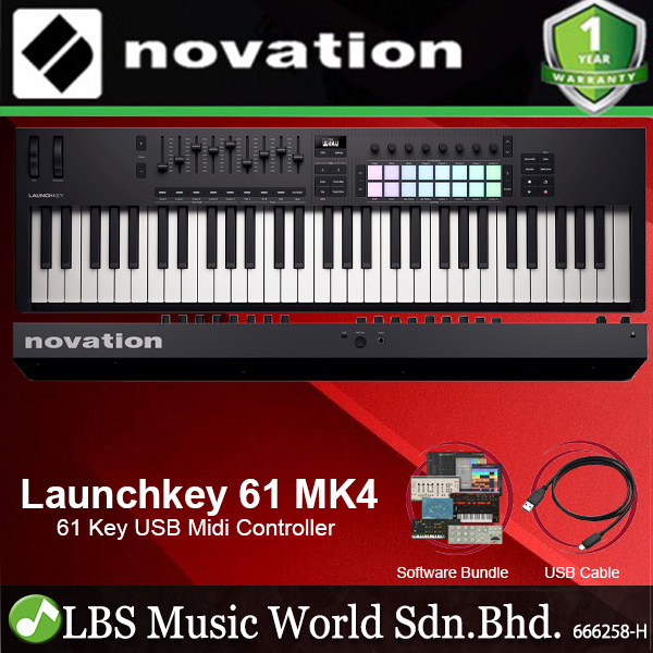 Novation Launchkey 61 MK4/MK3 USB Midi Controller Keyboard พร้อมปุ่มกึ่งน้ําหนัก (ปุ่มเปิดตัว MK4/MK