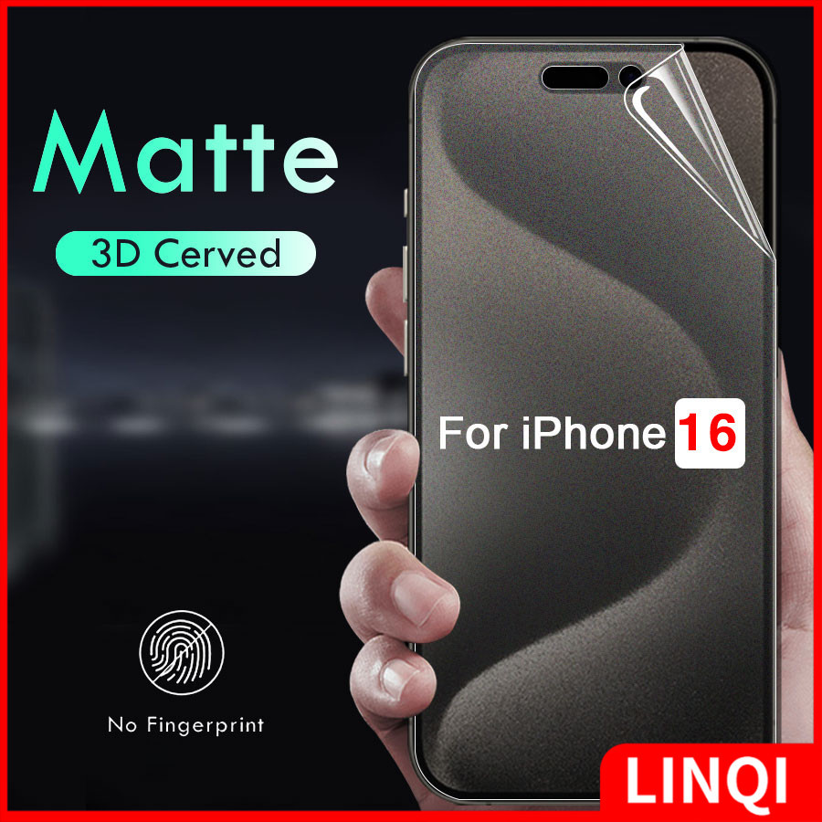 Soft Matte โทรศัพท์กลับคลุมทั้งหมดป้องกันฟิล์มสําหรับ iPhone 16 Pro Max 15 14 Plus 13 12 mini 11 Pro Max Hydrogel ป้องกันหน้าจอ