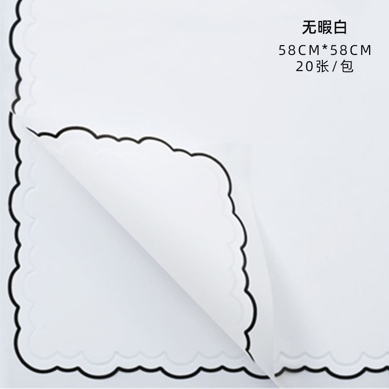 กระดาษห่อช่อดอกไม้กันน้ำ กรอบเส้นหยัก แผ่นพลาสติกห่อดอกไม้ กระดาษของขวัญ DIY วัสดุกันน้ำ โปร่งแสงมองเห็นดอก - รูปที่ 5