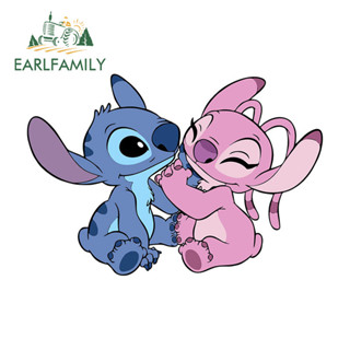 Earlfamily 13 ซม.น่ารักStitch Anime Chibiรถสติกเกอร์Scratch-…