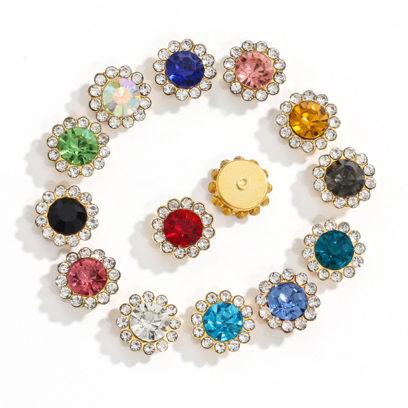 50ชิ้นแฟชั่นดอกทานตะวัน10มิลลิเมตร/12มิลลิเมตร/14มิลลิเมตรรอบคริสตัลเย็บบน พลอยเทียม สําหรับ ทําเอง เสื้อผ้าอุปกรณ์เส