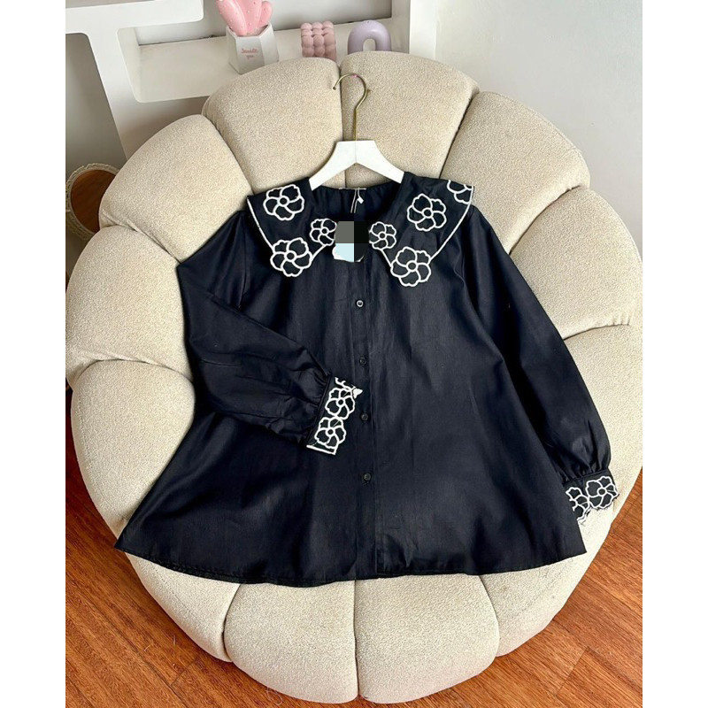 ZETERINDO - ZFS BLOUSE GADIKA SAILOR MOON PREMIUM COLLAR MOTIF / CEYYA LINEN SHIRT / เสื้อผ้าวัสดุเบ