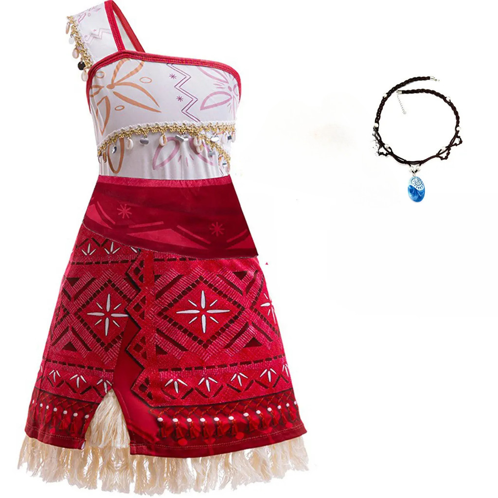 Disney New Movie Moana 2 Dress Christmas Girl Moana Princess Dress คอสเพลย์สาว