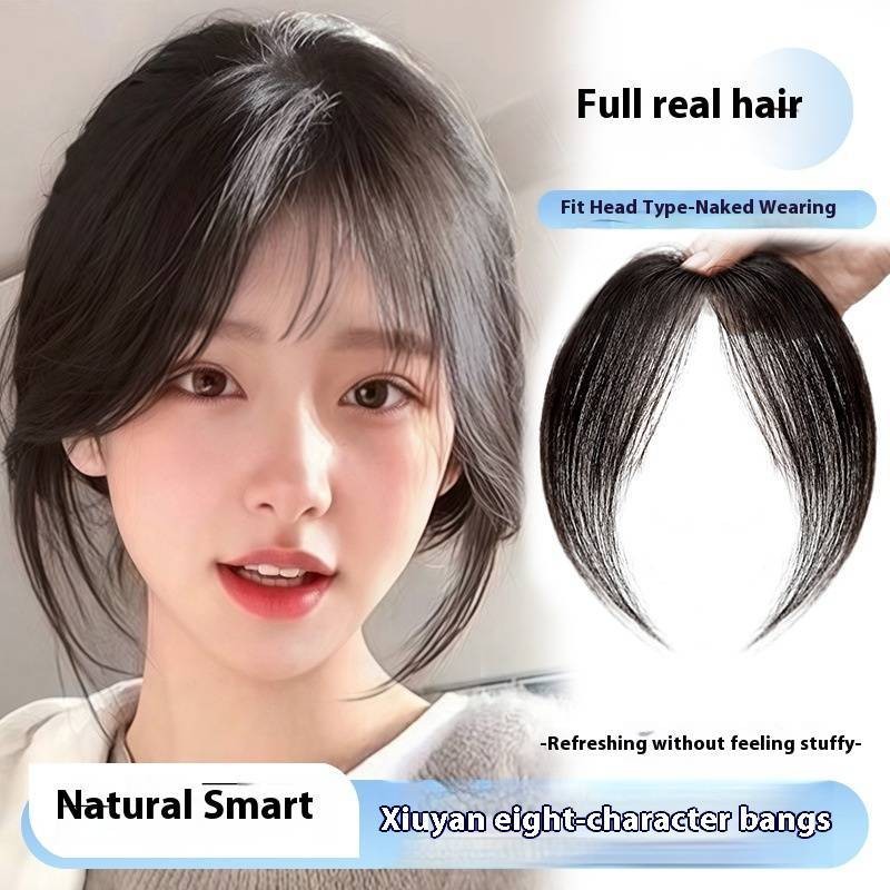 วิกผมมนุษย์สีดําและน้ําตาลมอคค่า ระบายอากาศ น้ําหนักเบา ปิดผมขาว เพิ่มวอลลุ่ม สําหรับผู้หญิง