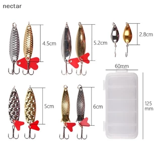 TAR 10 ชิ้นตกปลาช้อนโลหะชุดล่อชุดทองเงินเหยื่อเลื่อม Spinner N