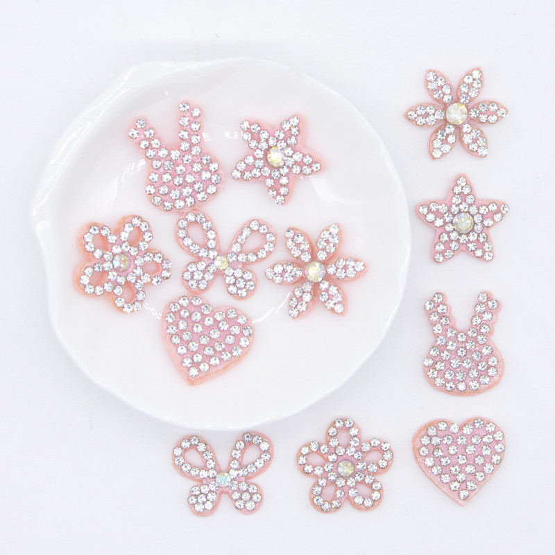 60 ชิ้น Star Heart ผีเสื้อดอกไม้กระต่ายเบาะ Rhinestone Applique สําหรับ DIY เสื้อผ้าหัตถกรรมรองเท้าหมวก Headwear ตกแต่งแพทช์