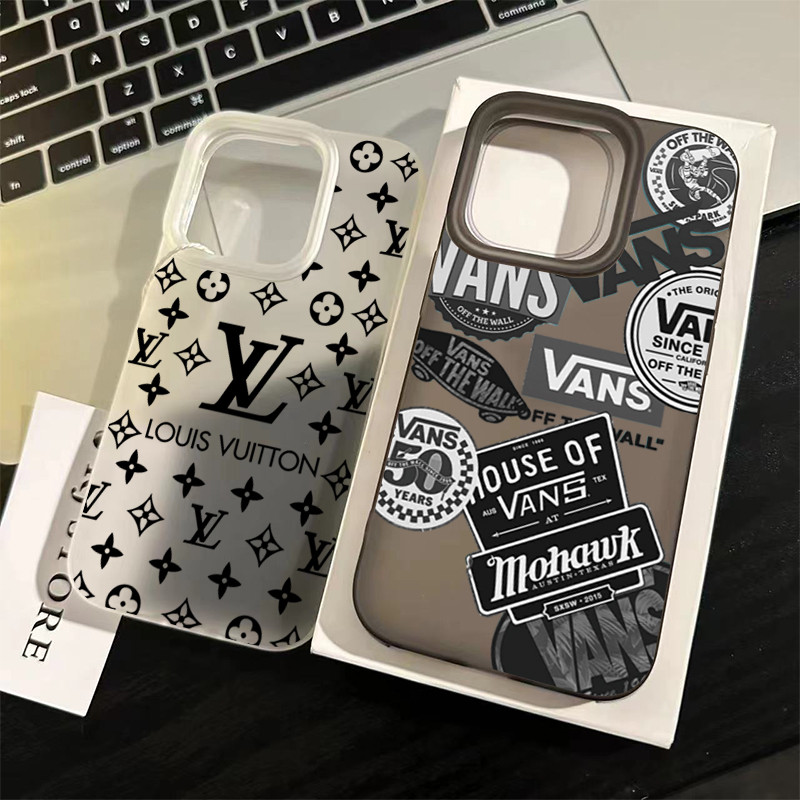 ฝาครอบโทรศัพท์นุ่ม รูปแบบอินเทรนด์สีดำ For iPhone 11 13 15 เคส ไอโฟน12 14 ProMax 7 8Plus X XR XSMaxกันกระแ - รูปที่ 2