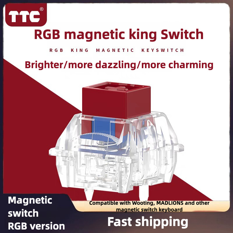 Ttc Switch Magnetic King Switch RGB Version Linear Long Spring Gaming Keyboard Magnetic Switch More Transparent Mortise and Tenon Structure