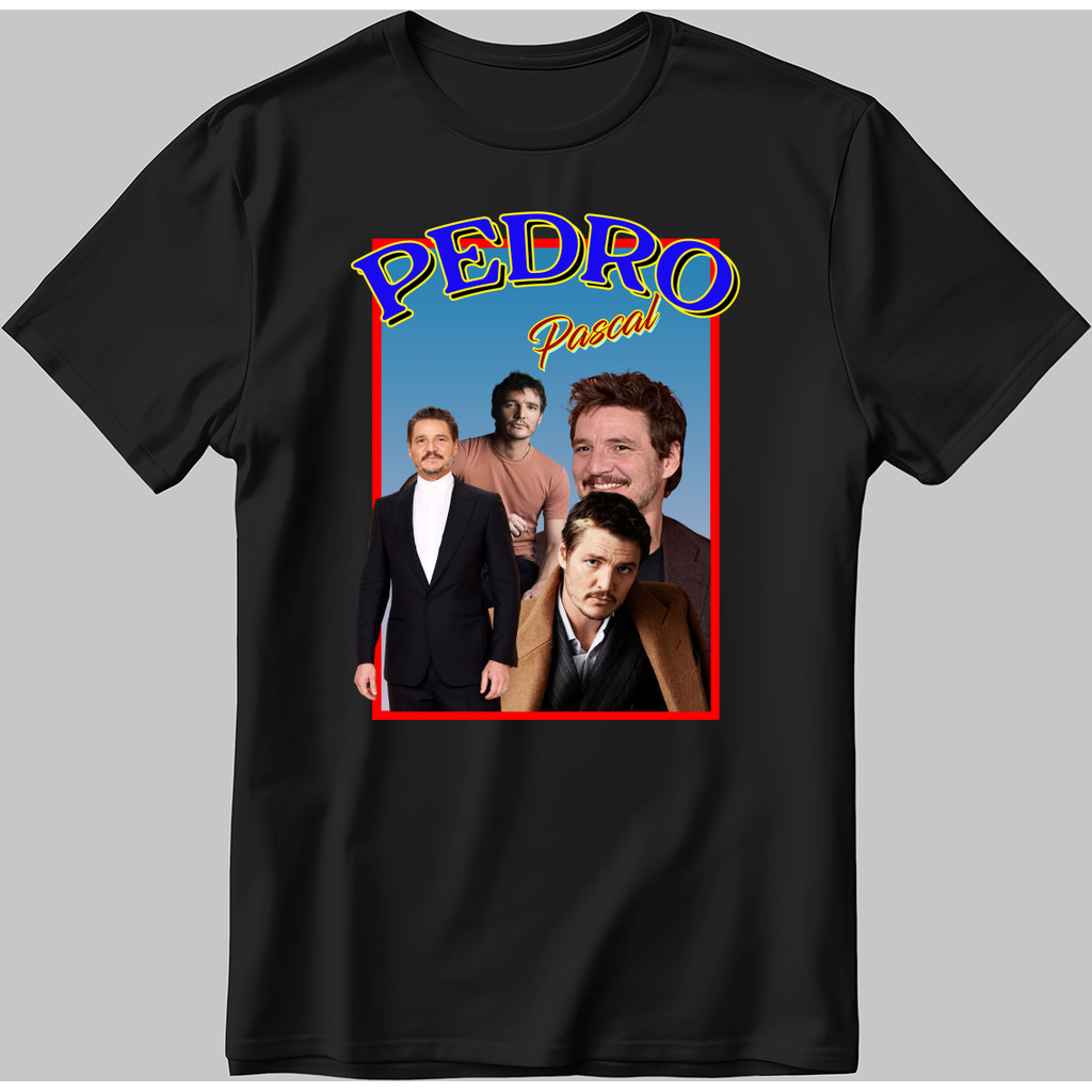 Pedro Pascal Poster เสื้อยืดแขนสั้นสีขาว 3/4