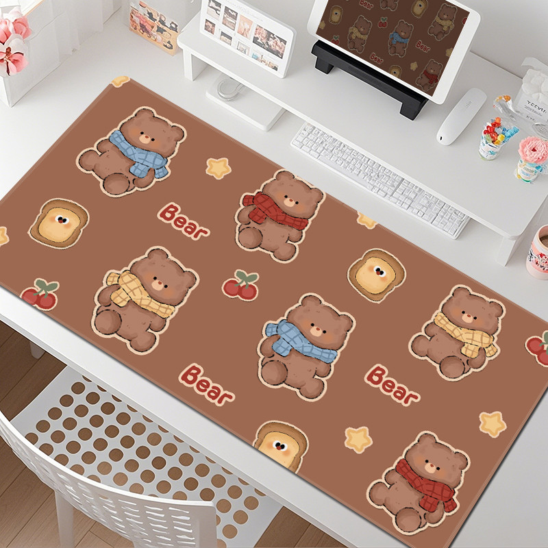 Bear Mouse Pad Girls High-Appearance ขนาดใหญ่ตําแหน่งการทํางานโต๊ะคอมพิวเตอร์ Pad ins แผ่นรองเมาส์หอพักนักเรียน