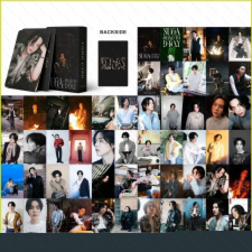 ST1 55 ชิ้น/เซ็ต BTS SUGA การ์ด LOMO SUGA แผนที่วันที่ D อัลบั้มโปสการ์ดคอลเลกชัน KPOP Periphery TS1
