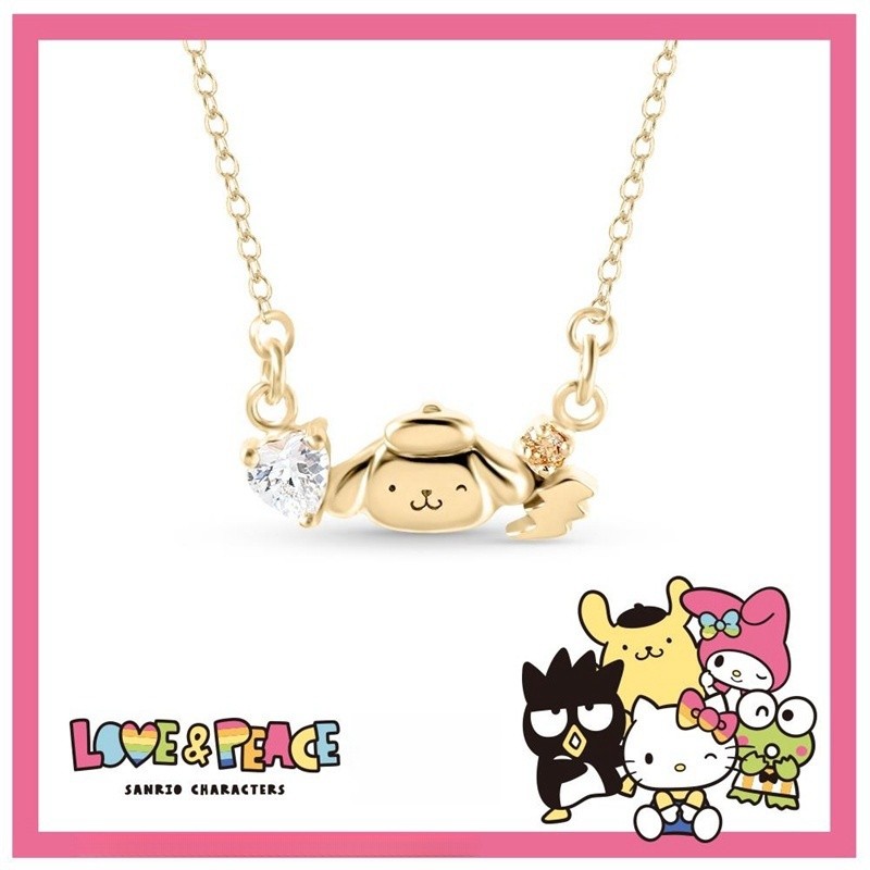 Love & Peace Series-Pompurin Pudding Dog Necklace Pendant ของขวัญวันเกิดสาวการ์ตูนน่ารัก
