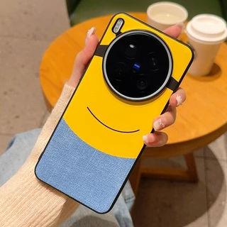 Thin & Light Minions Eyes Design Spliced หนังสําหรับ Vivo X200 Ultra X200S X200 Pro Mini X300 Pro X300 ฝาครอบโทรศัพท์ปลอก
