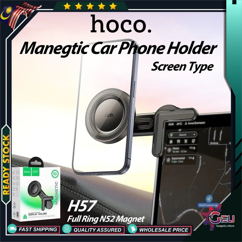 HOCO H57 Magnetic Car Mount Full Ring Dash Holder Screen Type Holder 360 หมุนขาตั้งโทรศัพท์สําหรับ 4