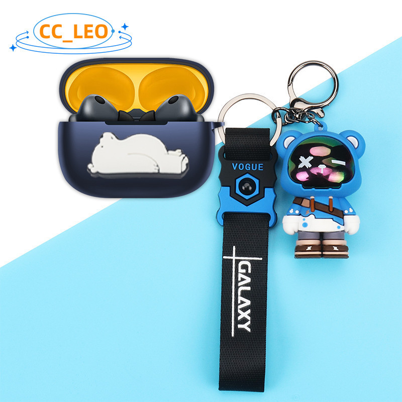 For VIVO Buds Case Cartoon Dinosaur Bulldog Cute Plush Cinderella Keychain Pendant VIVO Buds Silicon