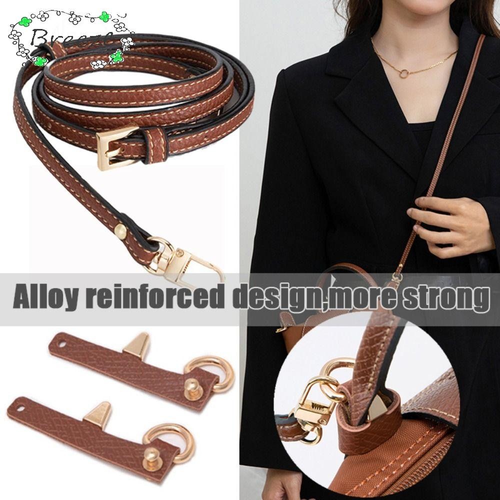BREEZE สายหนังแท้, เปลี่ยนเปลี่ยนกระเป๋าถือเข็มขัด, เสริมโลหะผสม Transformation Punch-free Hang Buckle สําหรับ Longchamp