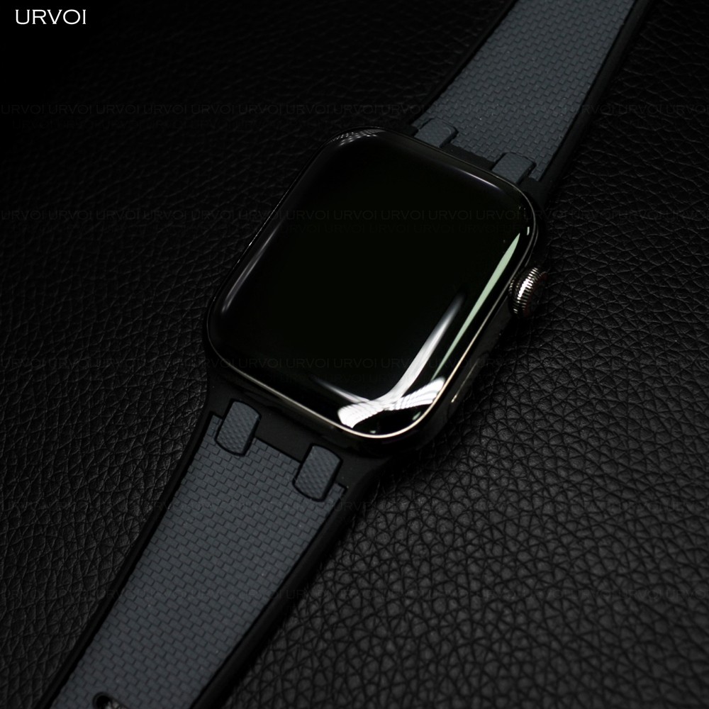 สายรัด URVOI สําหรับ Apple Watch Ultra 2 1 Series 9 876 SE 54 AP สายซิลิโคนสําหรับ iWatch สายรัดข้อมือทนทาน breathable สีคู่