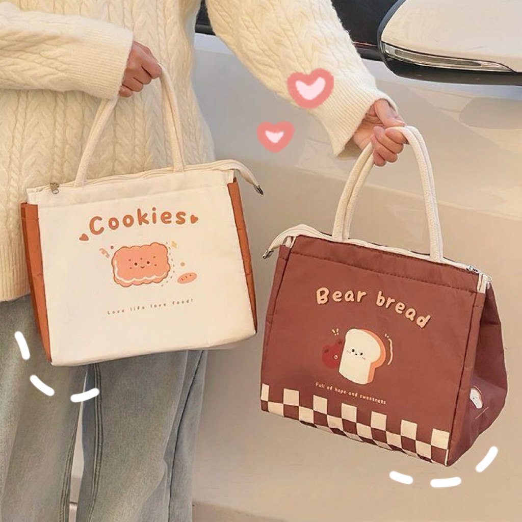 กระเป๋าใส่กล่องข้าวเก็บร้อน/เย็น ถุงใส่อาหาร ไซส์ใหญ่ ผ้าออกซฟอร์ดคุณภาพ สําหรับตั้งแคมป์ ปิกนิก ATTCH