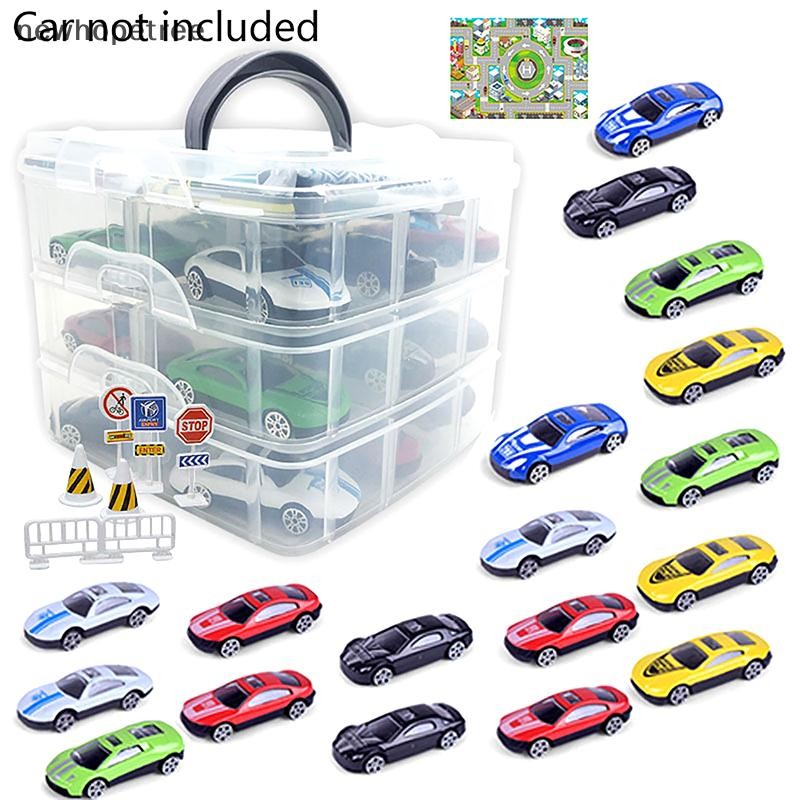 [newhopetree] 1:64 3 ชั้นกล่องรถรุ่นของเล่นตู้แร็คสําหรับรถยนต์Hotwheels Diecast Storageกล่องกันฝุ่นอุปกรณ์เสริมอัตโนมัติสต็อกใหม่